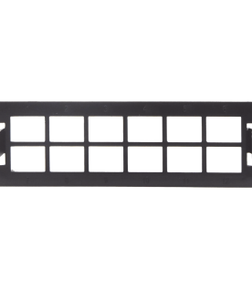 Placa Acopladora Vacía para Distribuidor de Fibra Óptica LP-ODF-8024, Acepta 12 Acopladores SC Simplex o 12 Acopladores LC Duplex, Color Negro