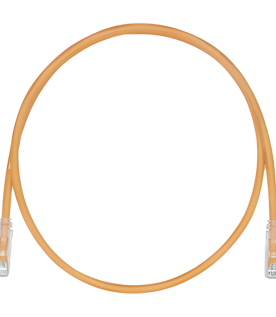 Cable de Parcheo, UTP Cat5e, Diámetro Reducido (28AWG), Color Naranja, 0.30 Metros (1 Pie)