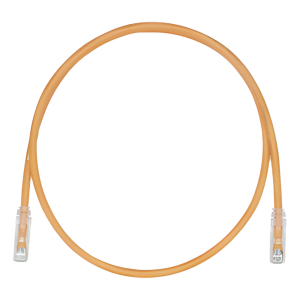 Cable de Parcheo, UTP Cat5e, Diámetro Reducido (28AWG), Color Naranja, 0.30 Metros (1 Pie)