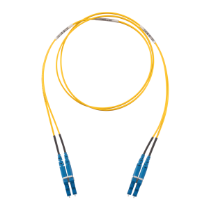 Jumper de Fibra Optica Monomodo 9/125 OS2, LC-LC Duplex, LSZH (Cero Halógenos), Color Amarillo, 1 Metro (3.28 Pies)