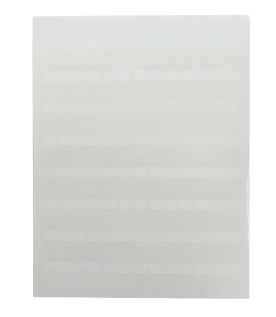 Hojas con 1000 Etiquetas Poliofina para Impresora Láser/Inyección de Tinta, Ancho 96.3 mm (3.79 pulgadas) x Alto 7.6 mm (0.3 pulgadas), Color Blanco