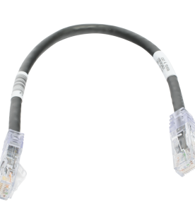Cable de Parcheo TX6, UTP Cat6, 24 AWG, CM, Color Negro, 0.3 Metros (1 Pie)