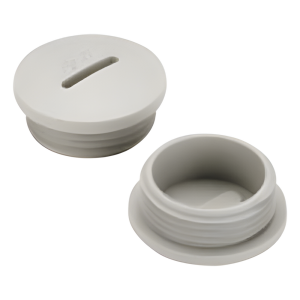 Tapón roscado de 3/4" para caja cuadrada a prueba de intemperie.