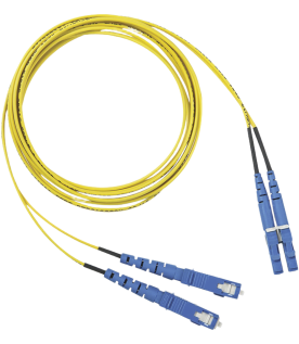 Jumper de Fibra Optica Monomodo 9/125 OS2, LC-SC Duplex, OFNR (Riser), Color Amarillo, 1 Metro (3.28 Pies)