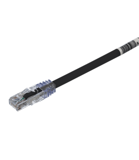 Cable de Parcheo UTP, Cat6A, 24 AWG, CM, Color Negro, 0.3 Metros (1 Pie)