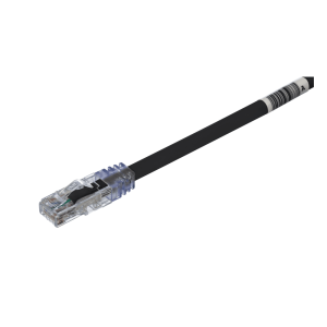Cable de Parcheo UTP, Cat6A, 24 AWG, CM, Color Negro, 0.3 Metros (1 Pie)