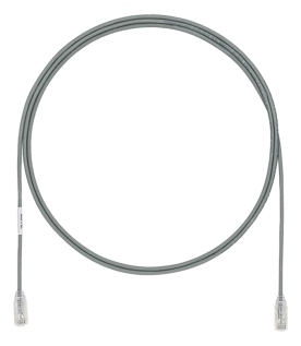 Cable de Parcheo TX6, UTP Cat6, Diámetro Reducido (28AWG), Color Gris, 1.5 Metros (4.92 Pies)