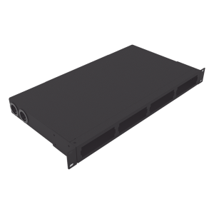 Distribuidor de Fibra Óptica Vacío 19 Pulgadas, Acepta 4 Placas Acopladoras de Linkedpro, Hasta 24 Fibras, 1UR, Incluye Charola de Empalme