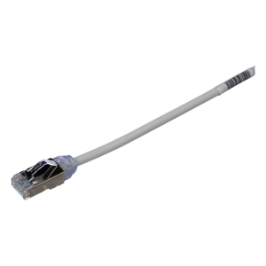 Patch Cord Cat6A, Diametro Reducido 28 AWG, Blindado S/FTP, CM/LS0H, 1 Metro (3.28 Pies), Color Gris