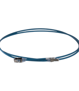 Patch Cord Cat6A, Diametro Reducido 28 AWG, Blindado S/FTP, CM/LS0H, 2 Metros (6.56 Pies), Color Azul
