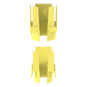 Tapa con 1 Salida a Tubo Corrugado de 1.5in (38mm), Para uso con Canaletas 2X2 FiberRunner™, Color Amarillo