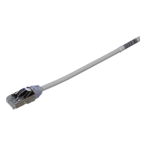Patch Cord Cat6A, Diámetro Reducido 28 AWG, Blindado S/FTP, CM/LS0H, 3 Metros (9.84 Pies), Color Gris