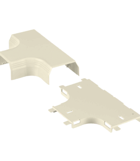 Accesorio en "T", para uso con canaleta T45, Material PVC Rígido, Color Blanco
