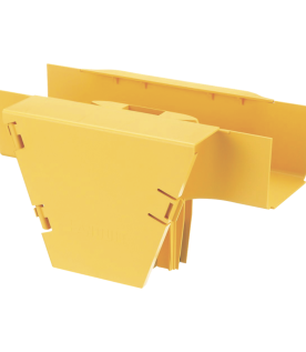 Accesorio en T con Conexión Horizontal y Bajada Vertical a 90º, Para Canaletas FiberRunner™ 4x4, Color Amarillo