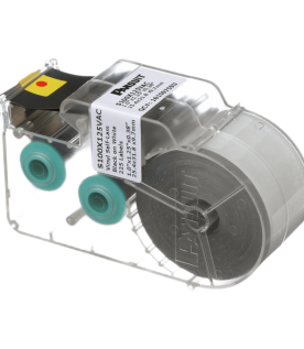 Casete de 225 Etiquetas Autolaminadas de 25.4 x 31.8 mm (1 x 1.25 pulgadas), para Cables de 3 a 7.1 mm (0.12 a 0.28 pulgadas) de Diámetro, Área de Impresión Color Blanco