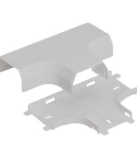 Accesorio en "T", para uso con canaleta T45, Material PVC Rígido, Color Blanco Mate