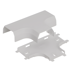 Accesorio en "T", para uso con canaleta T45, Material PVC Rígido, Color Blanco Mate