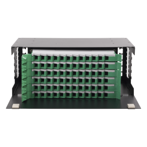 Distribuidor de Fibra Óptica con Bandejas Deslizables, Vacío, 19 Pulgadas, Acepta 72 Adaptadores LC Duplex o LC Simplex o 72 SC Simplex, 4U
