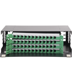 Distribuidor de Fibra Óptica con Bandejas Deslizables, Vacío, 19 Pulgadas (48.26 cm), Acepta 48 Adaptadores LC Duplex o LC Simplex o 48 SC Simplex, 3U