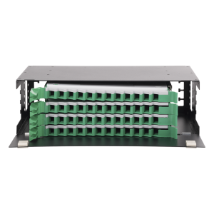 Distribuidor de Fibra Óptica con Bandejas Deslizables, Vacío, 19 Pulgadas (48.26 cm), Acepta 48 Adaptadores LC Duplex o LC Simplex o 48 SC Simplex, 3U