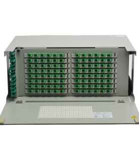Distribuidor de Fibra Óptica para 96 Empalmes, con 96 Acopladores SC/APC y 96 Pigtails, 19, 4 UR