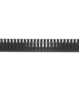 Canaleta Ranurada de PVC sin Tapa, Tipo G, 108 mm de Ancho, 104.1 mm de Alto y 1828.8 mm de Largo, Color Negro