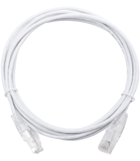 Cable de Parcheo Slim UTP Cat6 - 3 Metros (9.84 Pies) Blanco Diámetro Reducido (28 AWG)