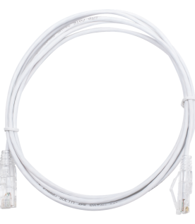 Cable de Parcheo Slim UTP Cat6 - 2 Metros (6.56 Pies) Blanco Diámetro Reducido (28 AWG)