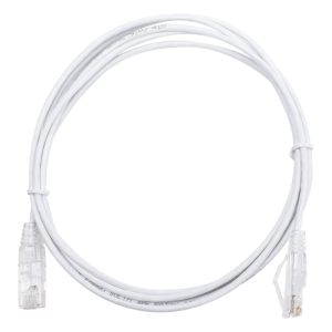 Cable de Parcheo Slim UTP Cat6 - 2 Metros (6.56 Pies) Blanco Diámetro Reducido (28 AWG)