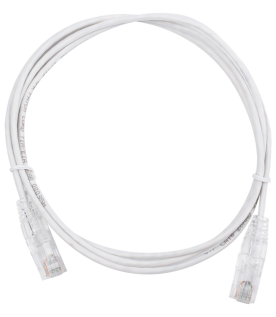 Cable de Parcheo Slim UTP Cat6 - 1.5 Metros (4.92 Pies) Blanco Diámetro Reducido (28 AWG)