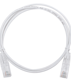 Cable de Parcheo Slim UTP Cat6 - 1 Metro (3.28 Pies), Blanco, Diámetro Reducido (28 AWG)