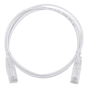 Cable de Parcheo Slim UTP Cat6 - 1 Metro (3.28 Pies), Blanco, Diámetro Reducido (28 AWG)