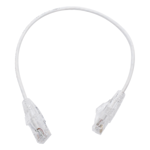 Cable de Parcheo Slim UTP Cat6 - 30 cm (11.81 Pulgadas) Blanco, Diámetro Reducido (28 AWG)