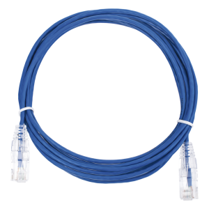 Cable de Parcheo Slim UTP Cat6 - 3 Metros (9.84 Pies) Azul Diámetro Reducido (28 AWG)