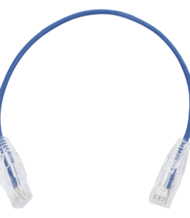 Cable de Parcheo Slim UTP Cat6 - 30 cm (11.81 Pulgadas) Azul Diámetro Reducido (28 AWG)