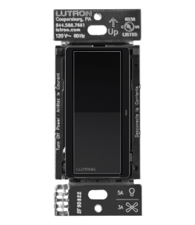 Interruptor de pared inteligente Claro on/off, 120 V con neutro, 5 A en LED y 600 W incandescente, funciona con control Pico y Smart Hub Caseta Wireless, color negro