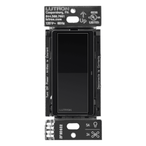 Interruptor de pared inteligente Claro on/off, 120 V con neutro, 5 A en LED y 600 W incandescente, funciona con control Pico y Smart Hub Caseta Wireless, color negro