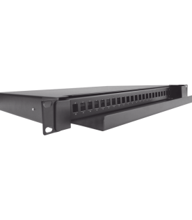 Distribuidor de Fibra Óptica Deslizable, Vacío, 19 Pulgadas (48.26 cm), Acepta 24 Adaptadores LC Duplex o LC Simplex o 24 SC Simplex, 1U