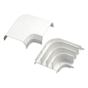 Curva de radio controlado, para uso con canaleta T70, Material PVC Rígido, Color Blanco Mate