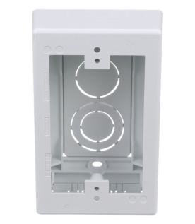 Caja de Pared Superficial, Uso Universal con Placas de Pared, con Cinta Adhesiva, Color Blanco