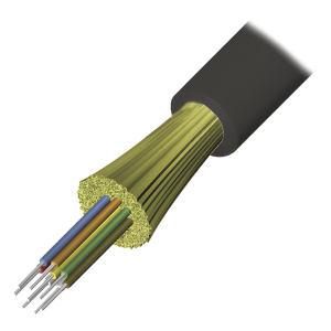 Cable de Fibra Óptica de 4 Hilos, Interior/Exterior, Loose Tube, No Conductiva (Dieléctrica), LS0H, Monomodo OS1/OS2 9/125, 1 Metro (3.28 Pies)