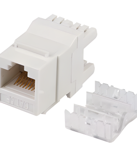 Módulo Jack Keystone Cat5e con Terminación en Ángulo 180 - Color Blanco