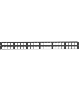 Panel de Parcheo Modular de Alta Densidad, Keystone (Sin Conectores), Identificación con Etiqueta Adhesiva, de 48 Puertos en 1 UR