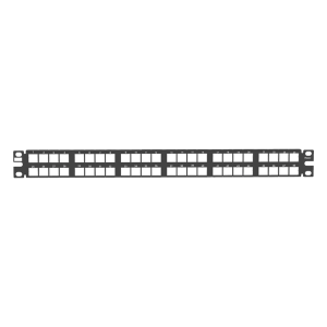 Panel de Parcheo Modular de Alta Densidad, Keystone (Sin Conectores), Identificación con Etiqueta Adhesiva, de 48 Puertos en 1 UR