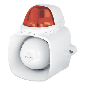 Sirena / Luz Estroboscópica Autónoma / Color Rojo  4 en 1 / IP65 / Uso Interior y Exterior / 12 Vcd / Múltiples Tipos de Notificación / Estroboscópica, de Sirena o de Audio /
