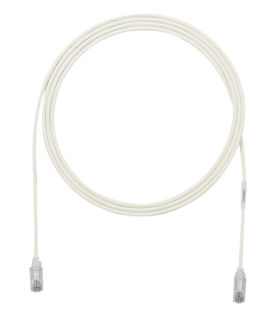 Cable de Parcheo TX6, UTP Cat6, Diámetro Reducido (28AWG), Color Gris, 2.13 Metros (7 Pies)