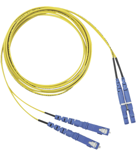 Jumper de Fibra Optica Monomodo 9/125 OS2, LC-SC Duplex, OFNR (Riser), Color Amarillo, 2 Metros (6.56 Pies)