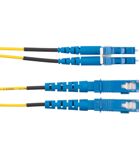 Jumper de Fibra Optica Monomodo 9/125 OS2, LC-SC Duplex, OFNR (Riser), Color Amarillo, 50 Metros