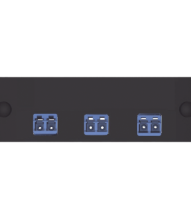 Placa Acopladora de Fibra Óptica FAP, Con 3 Conectores LC Duplex (6 Fibras), Para Fibra Monomodo OS1/OS2, Color Azul