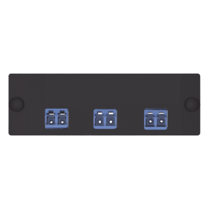 Placa Acopladora de Fibra Óptica FAP, Con 3 Conectores LC Duplex (6 Fibras), Para Fibra Monomodo OS1/OS2, Color Azul